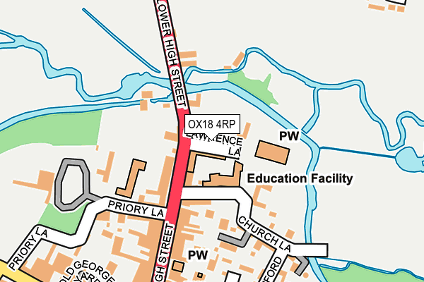 OX18 4RP map - OS OpenMap – Local (Ordnance Survey)
