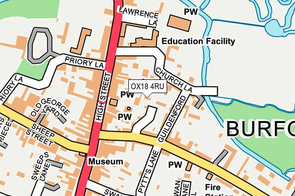 OX18 4RU map - OS OpenMap – Local (Ordnance Survey)