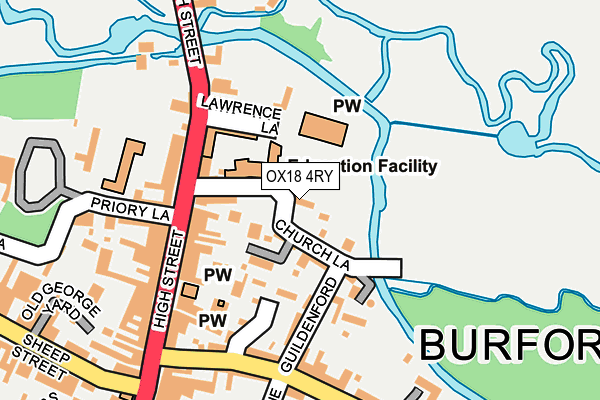 OX18 4RY map - OS OpenMap – Local (Ordnance Survey)