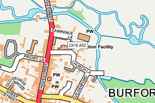 OX18 4RZ map - OS OpenMap – Local (Ordnance Survey)