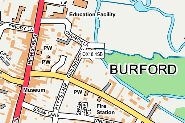 OX18 4SB map - OS OpenMap – Local (Ordnance Survey)