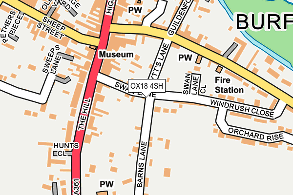 OX18 4SH map - OS OpenMap – Local (Ordnance Survey)