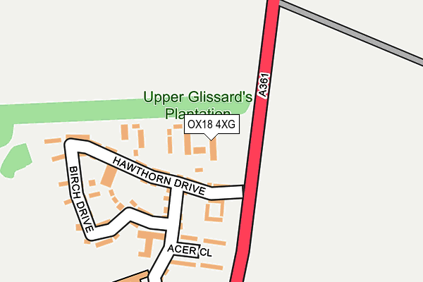 OX18 4XG map - OS OpenMap – Local (Ordnance Survey)