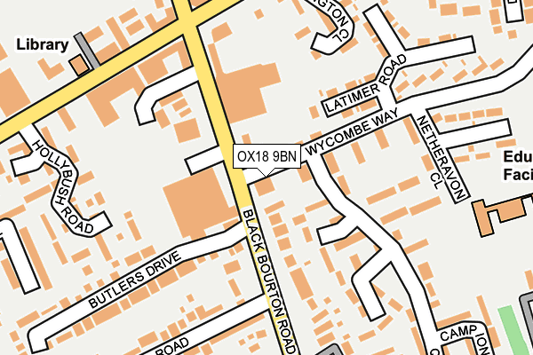 OX18 9BN map - OS OpenMap – Local (Ordnance Survey)