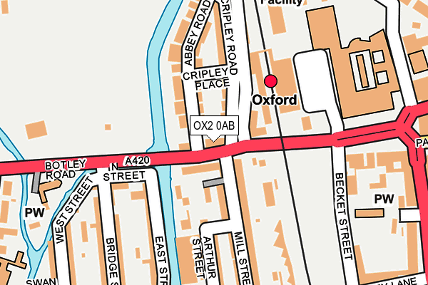 OX2 0AB map - OS OpenMap – Local (Ordnance Survey)