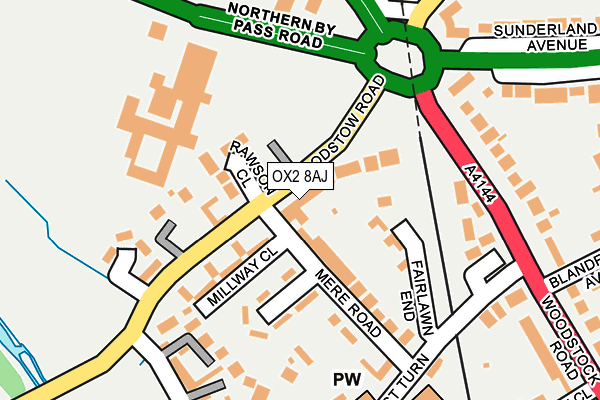 OX2 8AJ map - OS OpenMap – Local (Ordnance Survey)