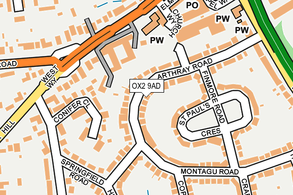 OX2 9AD map - OS OpenMap – Local (Ordnance Survey)