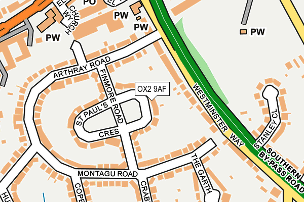 OX2 9AF map - OS OpenMap – Local (Ordnance Survey)