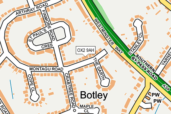 OX2 9AH map - OS OpenMap – Local (Ordnance Survey)