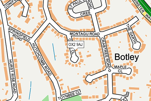 OX2 9AJ map - OS OpenMap – Local (Ordnance Survey)