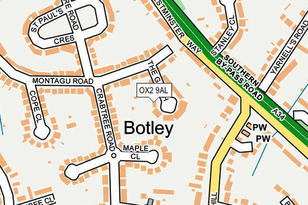 OX2 9AL map - OS OpenMap – Local (Ordnance Survey)