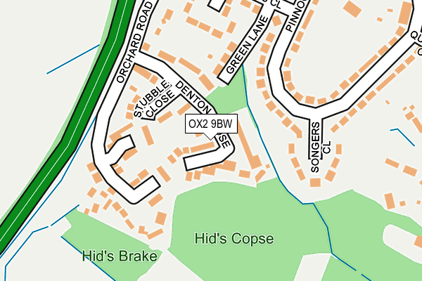 OX2 9BW map - OS OpenMap – Local (Ordnance Survey)