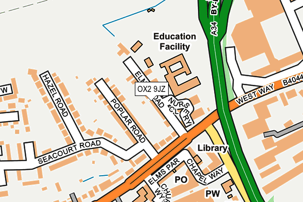 OX2 9JZ map - OS OpenMap – Local (Ordnance Survey)