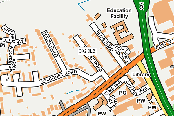 OX2 9LB map - OS OpenMap – Local (Ordnance Survey)