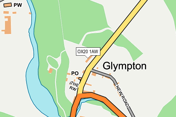 OX20 1AW map - OS OpenMap – Local (Ordnance Survey)