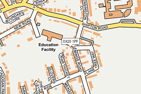 OX20 1PF map - OS OpenMap – Local (Ordnance Survey)