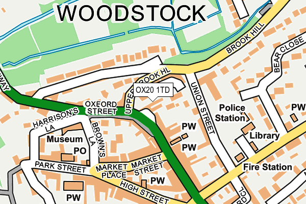 OX20 1TD map - OS OpenMap – Local (Ordnance Survey)