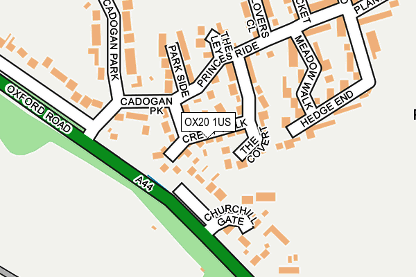 OX20 1US map - OS OpenMap – Local (Ordnance Survey)