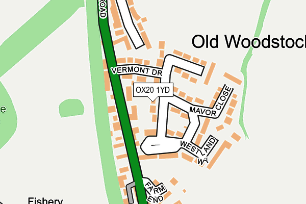 OX20 1YD map - OS OpenMap – Local (Ordnance Survey)