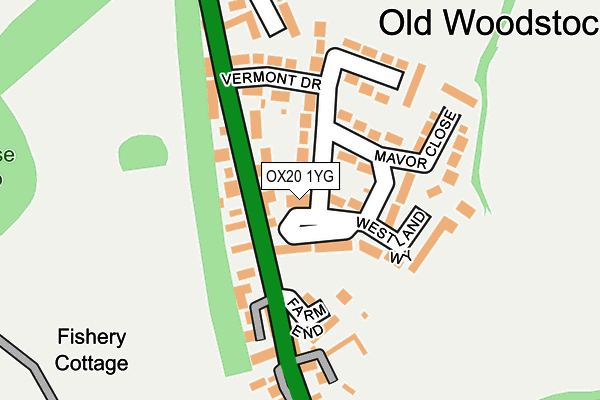 OX20 1YG map - OS OpenMap – Local (Ordnance Survey)