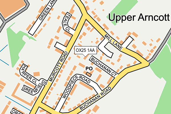 OX25 1AA map - OS OpenMap – Local (Ordnance Survey)