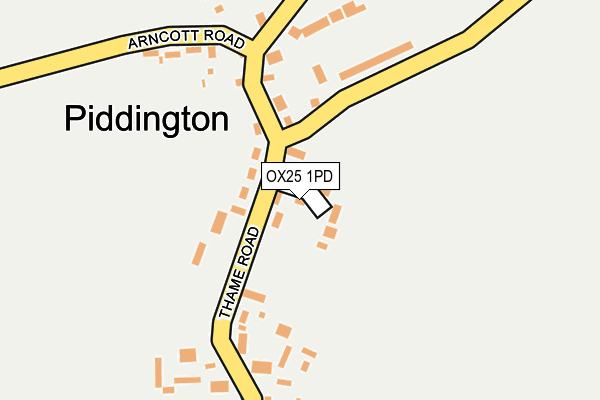 OX25 1PD map - OS OpenMap – Local (Ordnance Survey)