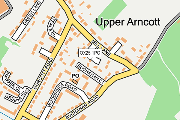 OX25 1PG map - OS OpenMap – Local (Ordnance Survey)