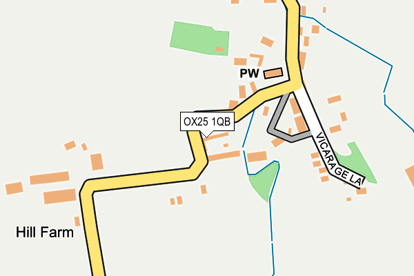 OX25 1QB map - OS OpenMap – Local (Ordnance Survey)