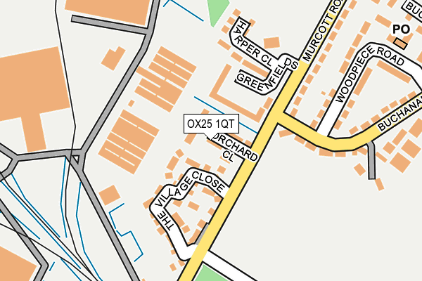 OX25 1QT map - OS OpenMap – Local (Ordnance Survey)