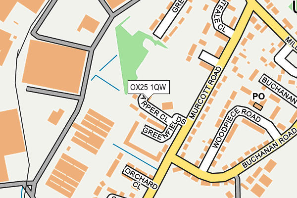 OX25 1QW map - OS OpenMap – Local (Ordnance Survey)