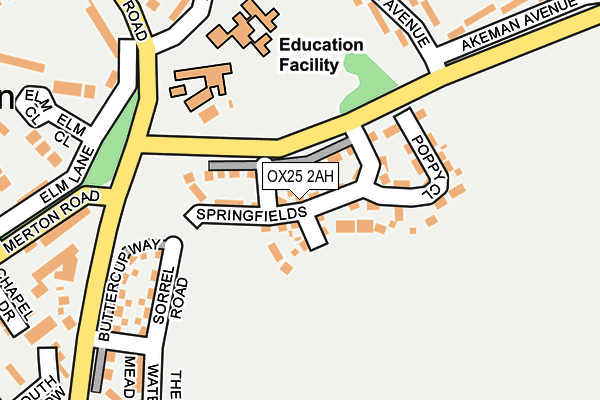 OX25 2AH map - OS OpenMap – Local (Ordnance Survey)