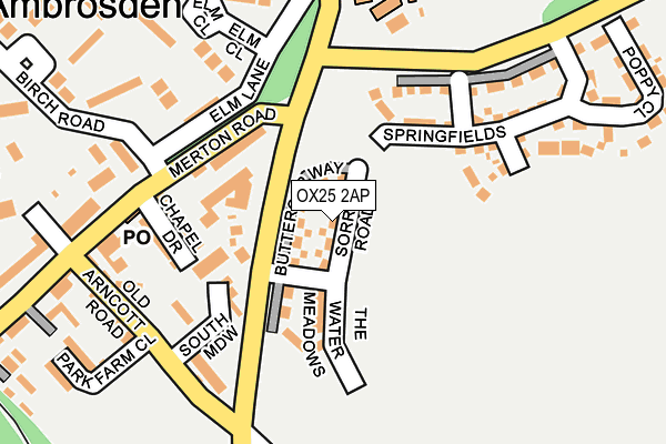 OX25 2AP map - OS OpenMap – Local (Ordnance Survey)