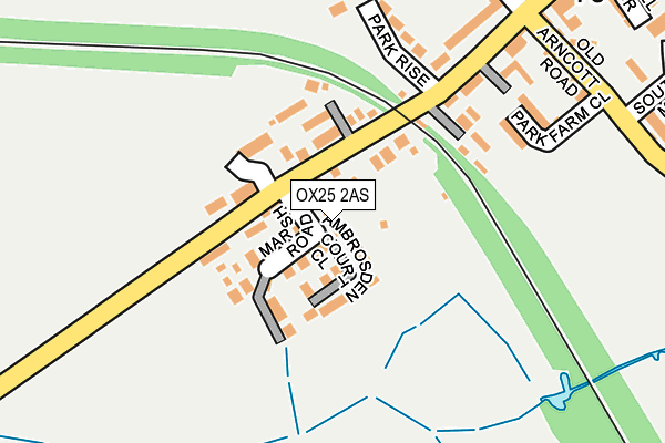 OX25 2AS map - OS OpenMap – Local (Ordnance Survey)