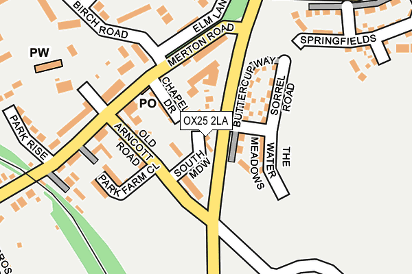 OX25 2LA map - OS OpenMap – Local (Ordnance Survey)