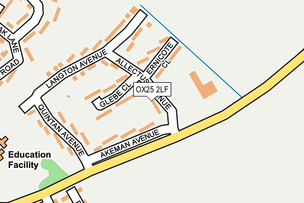 OX25 2LF map - OS OpenMap – Local (Ordnance Survey)