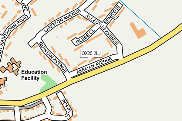 OX25 2LJ map - OS OpenMap – Local (Ordnance Survey)