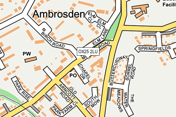 OX25 2LU map - OS OpenMap – Local (Ordnance Survey)