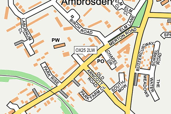 OX25 2LW map - OS OpenMap – Local (Ordnance Survey)