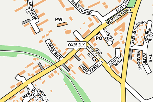 OX25 2LX map - OS OpenMap – Local (Ordnance Survey)