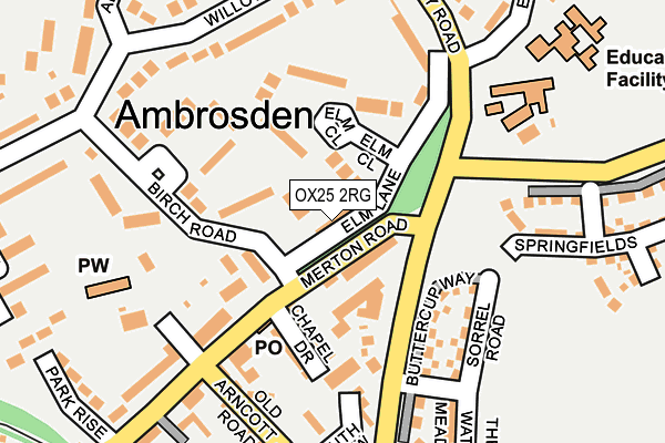 OX25 2RG map - OS OpenMap – Local (Ordnance Survey)