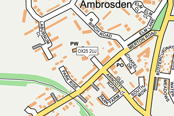 OX25 2UJ map - OS OpenMap – Local (Ordnance Survey)