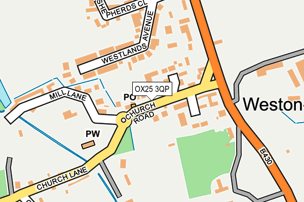 OX25 3QP map - OS OpenMap – Local (Ordnance Survey)