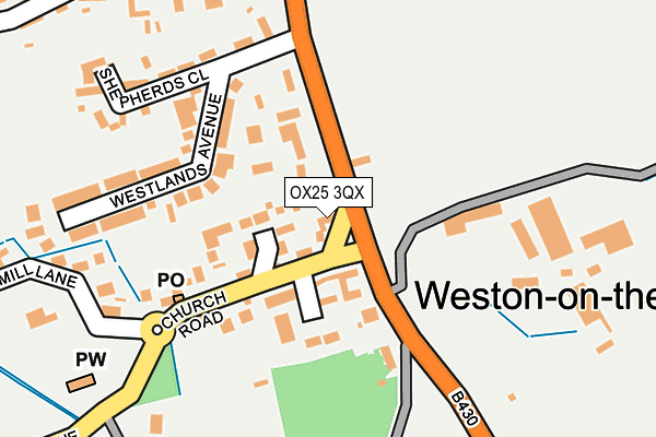 OX25 3QX map - OS OpenMap – Local (Ordnance Survey)