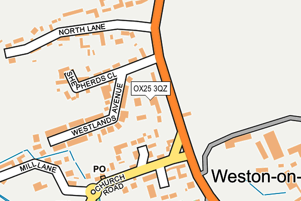 OX25 3QZ map - OS OpenMap – Local (Ordnance Survey)