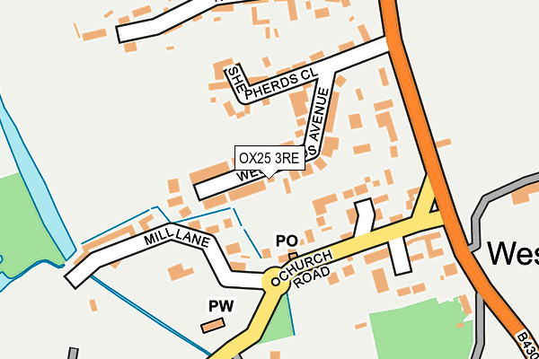 OX25 3RE map - OS OpenMap – Local (Ordnance Survey)