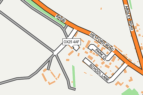 OX25 4AF map - OS OpenMap – Local (Ordnance Survey)