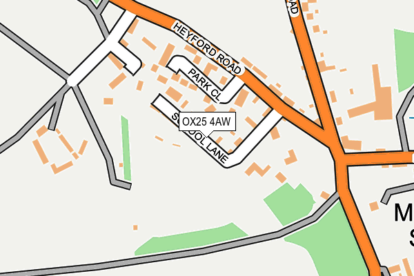 OX25 4AW map - OS OpenMap – Local (Ordnance Survey)