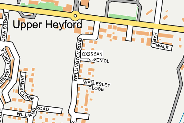 OX25 5AN map - OS OpenMap – Local (Ordnance Survey)