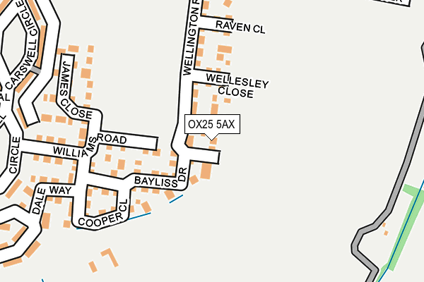 OX25 5AX map - OS OpenMap – Local (Ordnance Survey)