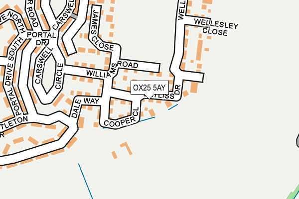 OX25 5AY map - OS OpenMap – Local (Ordnance Survey)